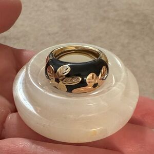 Gold Leaf and Rose cut Women's Ring